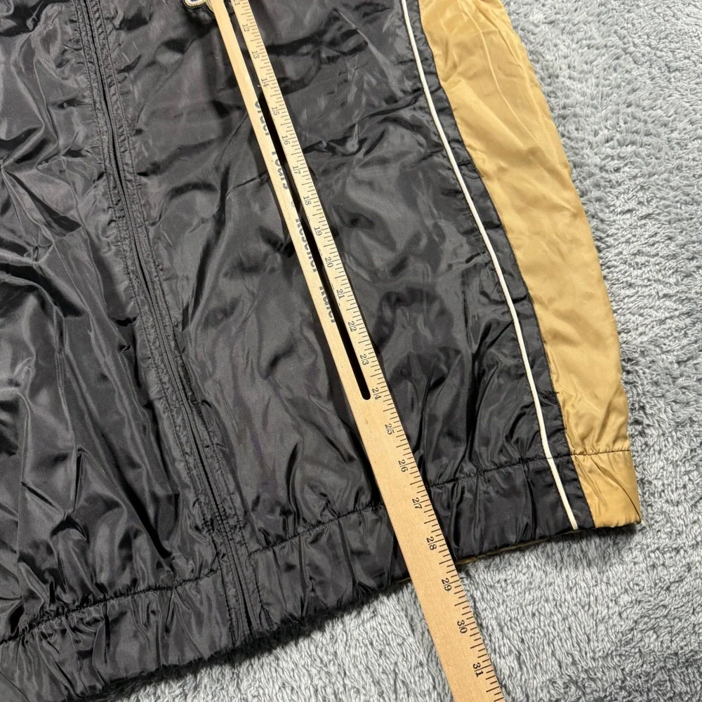NFL New Orleans Saints Windbreaker Jacket Color Block  Black Gold Full‎ Zip - L
